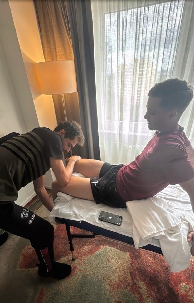 Massage de récupération d’un sportif